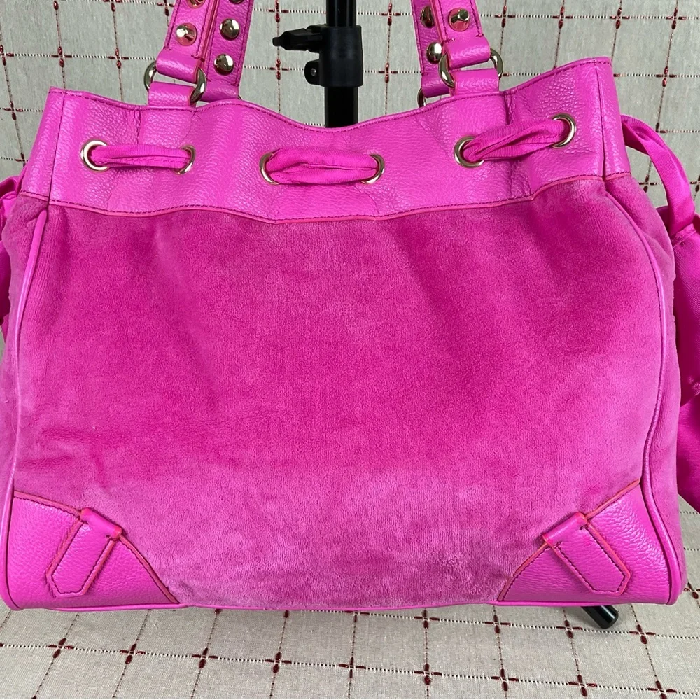 💖HP💖 Juicy Couture Hot Pink Snowflake Daydreamer Super Soft Velour Embroidered - Picture 4 of 15
